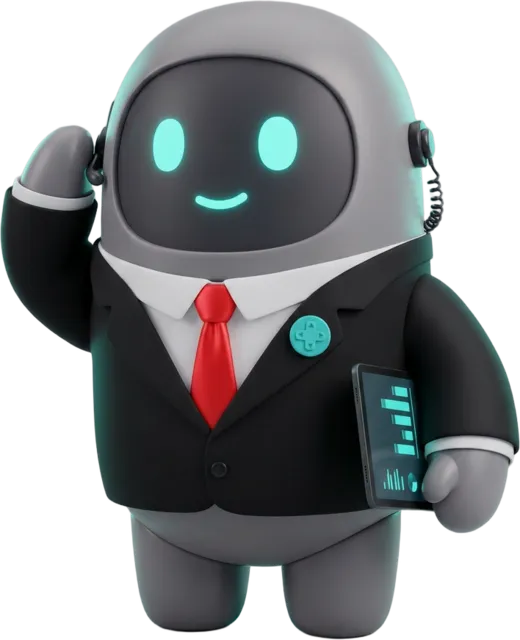 Tercera propuesta del manager: un bot de traje que saluda con dos dedos